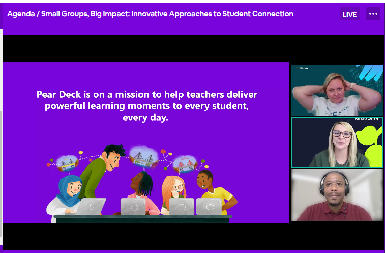 KatrinUurman's tweet photo. One more great tool introduced @EVERFIK12 LearnON conference.
🌟 @PearDeck for presentations. 
Thanks @MA_PearDeck a lot! 🍐💚#LearnON https://t.co/T4YfENXqJn