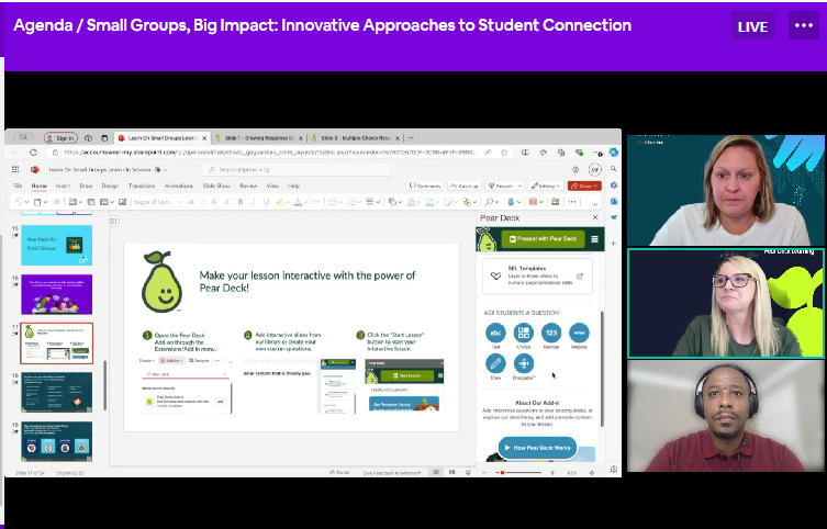 KatrinUurman's tweet photo. One more great tool introduced @EVERFIK12 LearnON conference.
🌟 @PearDeck for presentations. 
Thanks @MA_PearDeck a lot! 🍐💚#LearnON https://t.co/T4YfENXqJn