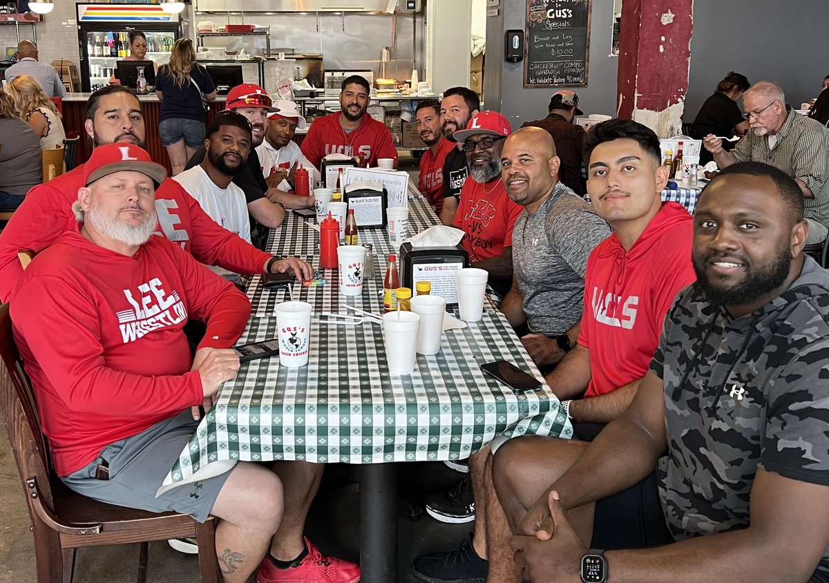 Lunch with the fellas. Blessed to work with a great group of coaches.