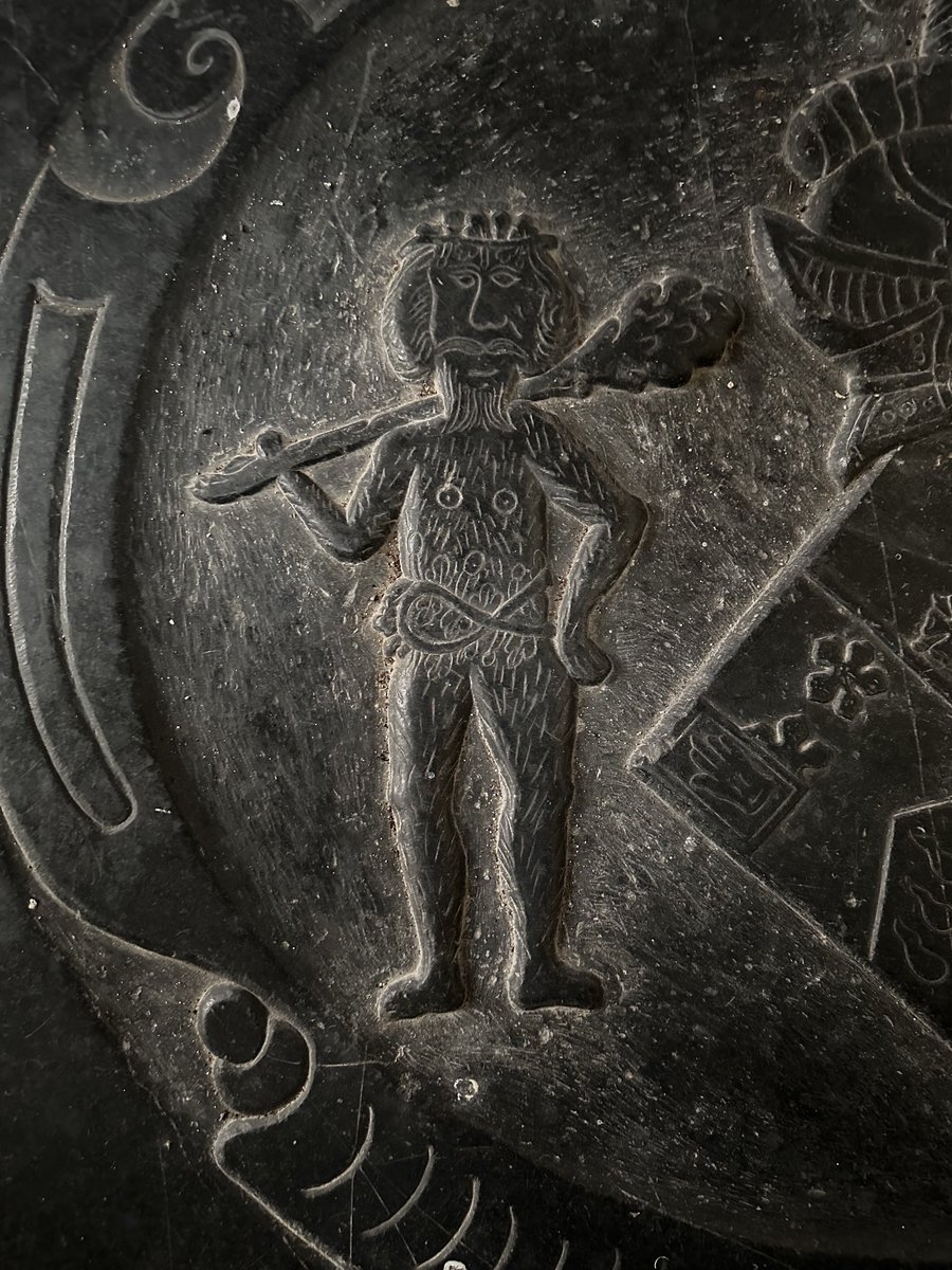 johnevigar's tweet image. Heraldic wodewose at Kimberley church, Norfolk