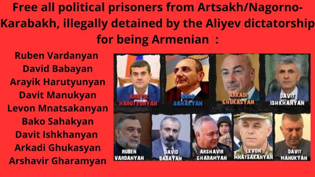 YerazYera's tweet photo. #COP29 #StopGreenwashGenocide #FreeArmenianHostages #FreePoliticalPrisoners

FREE ALL political prisoners from Artsakh/Nagorno-Karabakh, illegally detained by the Aliyev dictatorship for being Armenian 
.@CIJ_ICJ @ECHR_CEDH @FreeArmenianPOW @freedomhouse @amnestyintl @HRF @hrw https://t.co/AEYL2CVyAV