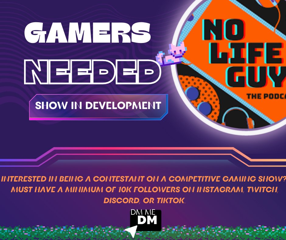 We are currently developing a gaming reality show and are looking for contestants. If you have atleast 10K followers on IG, Discord, Twitch, or TikTok - DM ME!

#GAMERSNEEDED
#RealityShowCasting
#RealityTVCasting
#GamingShow
#GamingInfluencers