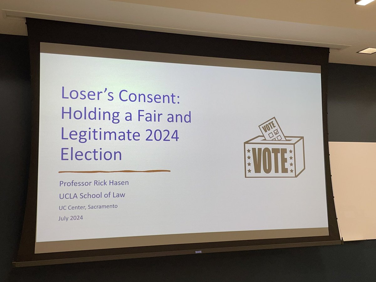 Maybe, just maybe you have questions about the conduct of this election? About who can use which campaign funds? About ensuring an accurate outcome? Join <a href="/rickhasen/">Rick Hasen</a> at <a href="/UCCenterSac/">UC Center Sacramento</a> in 10 min! Lunch provided. Can’t join us? Check out the zoom afterwards.