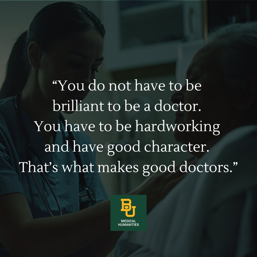 At Baylor, we know great doctors aren’t just brains—they’re also about hard work and good morals. We teach medicine and mold compassionate leaders! #baylormedicalhumanities