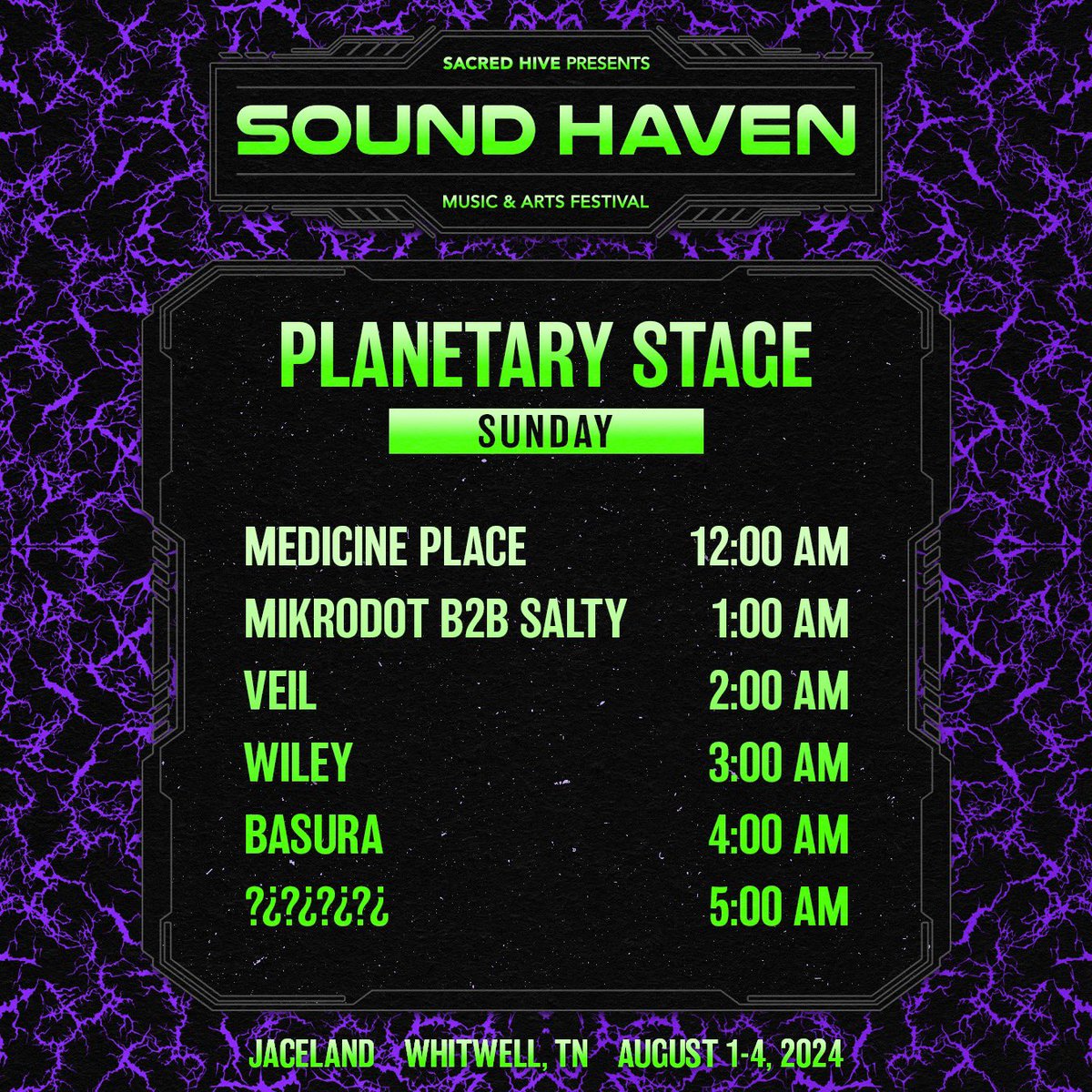 PLANETARY STAGE SET TIMES 🔥

We’re stoked to present our late night stage schedule. We’ve got several upgrades in store for our last night stage this year, featuring the massive Element 5 sound system. 

Saturday + Sunday passes are also now available!