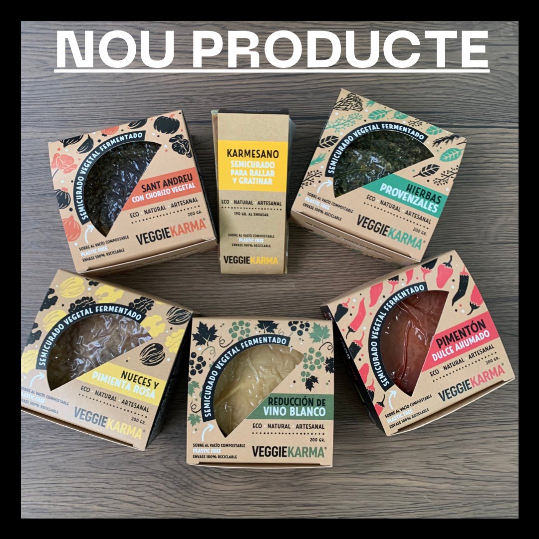 ᖴOᖇᗰᗩTGE ᐯEGETᗩᒪ

→ Sant Andreu amb xoriç vegetal.

→ Karmesano per ratllar i gratinar.

→ Herbes provençals.

→ Nous i pebre rosa.

→ Reducció vi blanc.

→ Pimentó dolç fumat.

→ Vine a fer un petit tast i endur-te el que més t’agradi.

🧀 @veggiekarmafood
