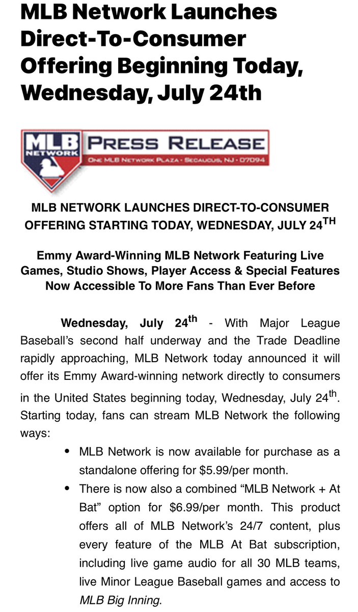 Plesac19's tweet photo. Big news coming from @MLBNetwork …. With the trade deadline approaching … the 2024 post season playing out … stay connected with all the latest news and info ! https://t.co/2tBo02Y4ps
