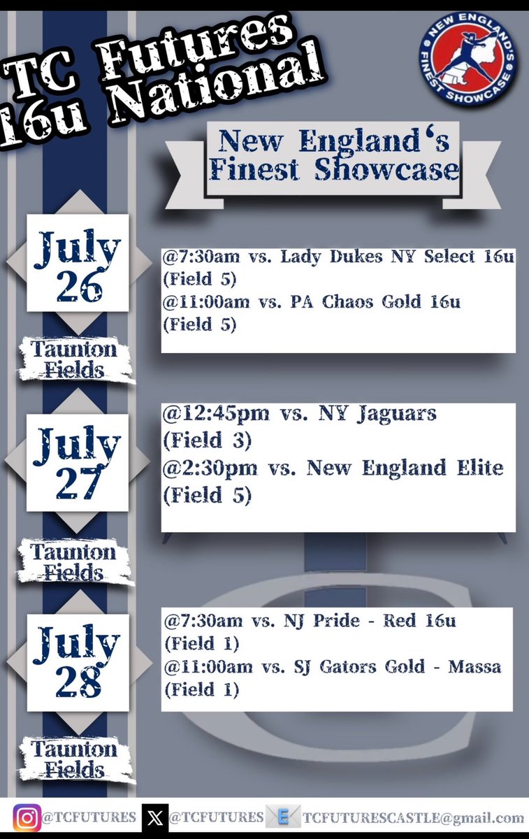 This weekend’s schedule at New England’s Finest Showcase event!