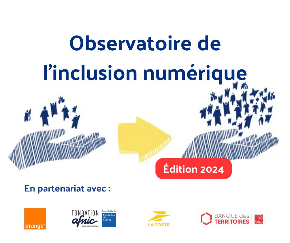 FondationAfnic's tweet photo. Participez à l'édition 2024 de l'Observatoire de l'Inclusion Numérique de la Mednum en répondant à son questionnaire destiné à mieux refléter les évolutions du secteur de l'inclusion https://t.co/H8bZUC6mnc
#Solidarité #Inclusion #Numérique #SolNum https://t.co/NUeagEayOG