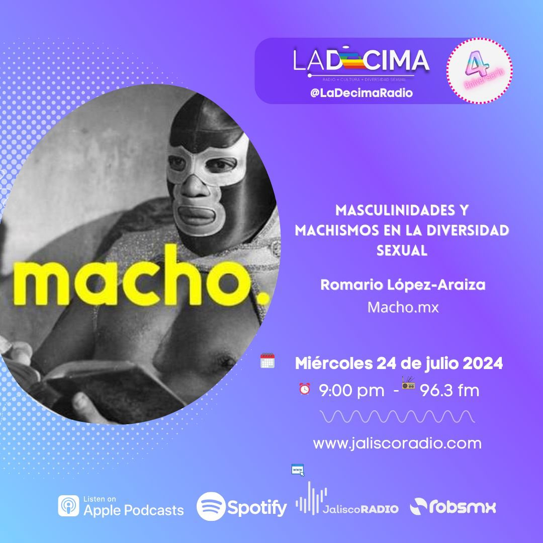 Este miércoles acompáñanos en una charla imperdible sobre “Masculinidades y Machismos en la Diversidad Sexual” con Romario López-Araiza ( @romararz )de <a href="/machomx/">Rogelio Estrella</a>  🌈💪

Descubre cómo estas dinámicas afectan nuestras vidas y comunidades.

#DiversidadSexual #Masculinidades #Machismo