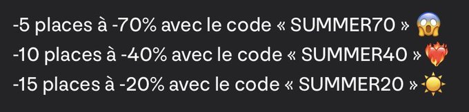 Premi&egrave;re fois que je fais un code &agrave; -70% 😱 soit le premier &agrave; en profiter 😍  https://t.co/WY5yoKXbVD https://t