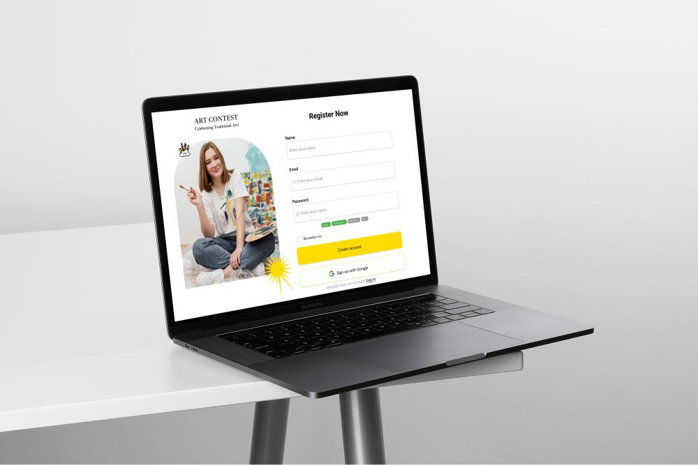 tenilistic's tweet image. 🎨 Excited to share today's #DailyUI Challenge Day 1: A Sign-Up Screen for an Art Contest! 🖌️ Designed to be visually stunning and user-friendly, encouraging artists to join with ease. 🌟 #001 #UIChallenge #ArtContest #UserExperience✨ Let the creativity flow! ✨