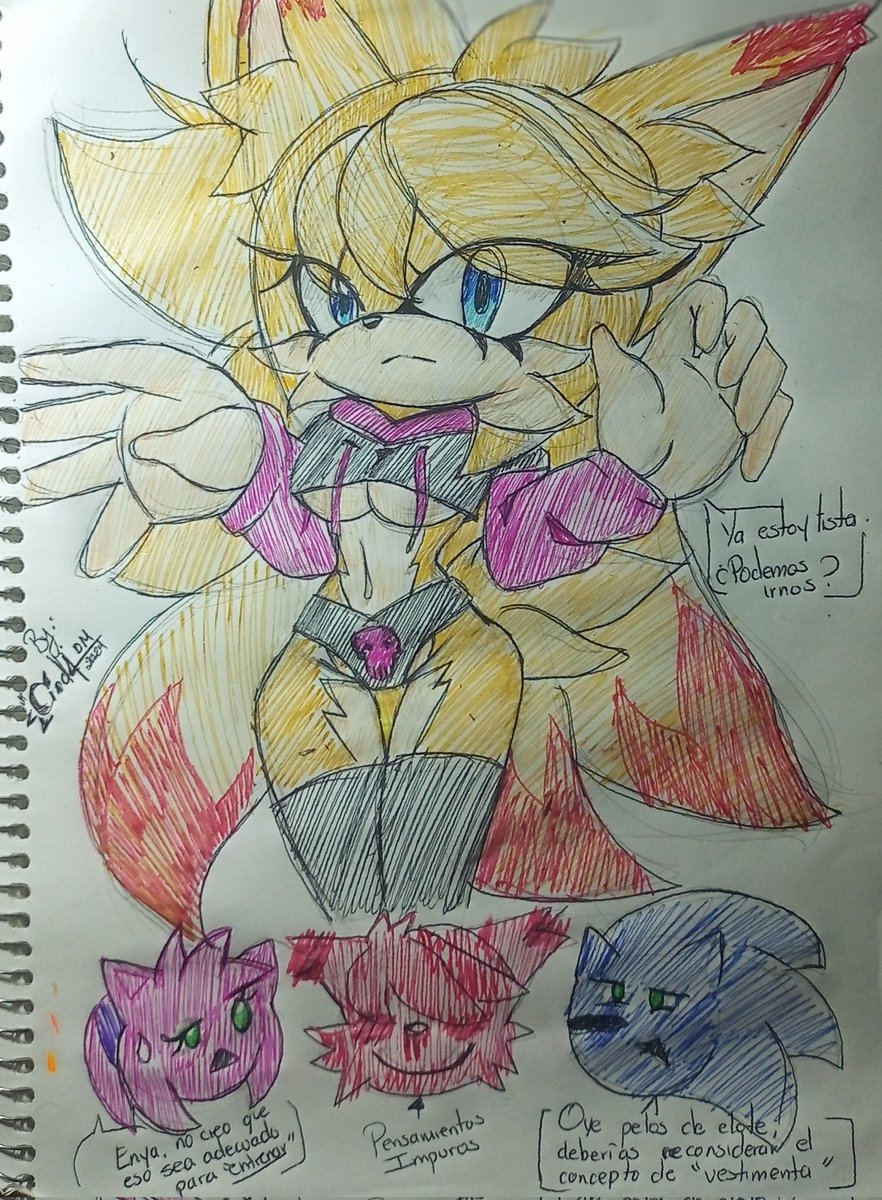 Haciendo trends por aburrimiento. Parte 1.  Enya a todos los trajes les ve uso de entrenamiento, que alguien le informe que es para otra cosa ñ, por favor. #SonicTheHedghehog #sonicoc 
#drawingart