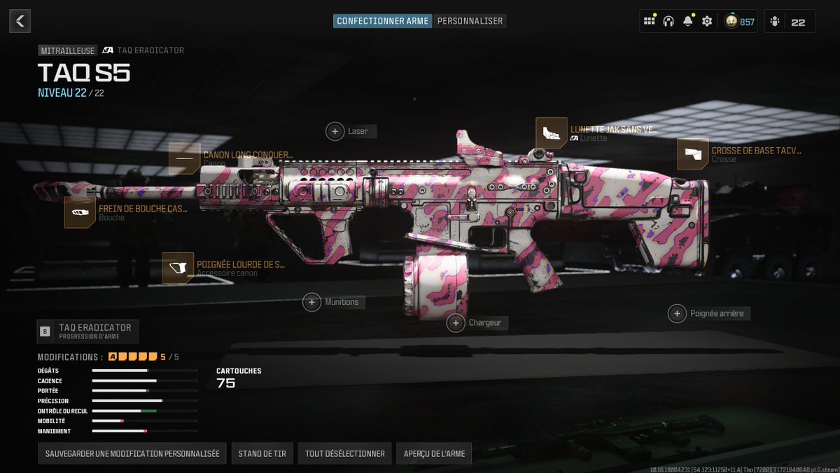 Hikentv's tweet photo. Probablement la Meta Longue Portée en Saison 5 🔥

Le Buff de la TAQ Eradicator est énorme, on passe d'une arme pas top à une arme excellente.

TTK incroyable, 75 cartouches, 0 recul, 1100m/s de vélocité. Vous pouvez la jouer à la mire si vous préférez #Warzone https://t.co/XeCfiYyG9T