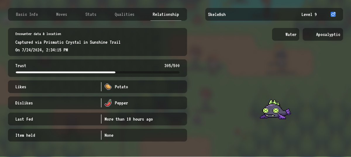 DarthWarpath's tweet image. I just got a Skelefish, the newest Mon in the game! This Mon has a secret mutation. Jump in the game and build your trust with this Mon by setting it as your follower. When it reaches Level 16 you can unlock its secret mutation. Happy Hunting!🥳@spellbornegame #SpellborneCreate