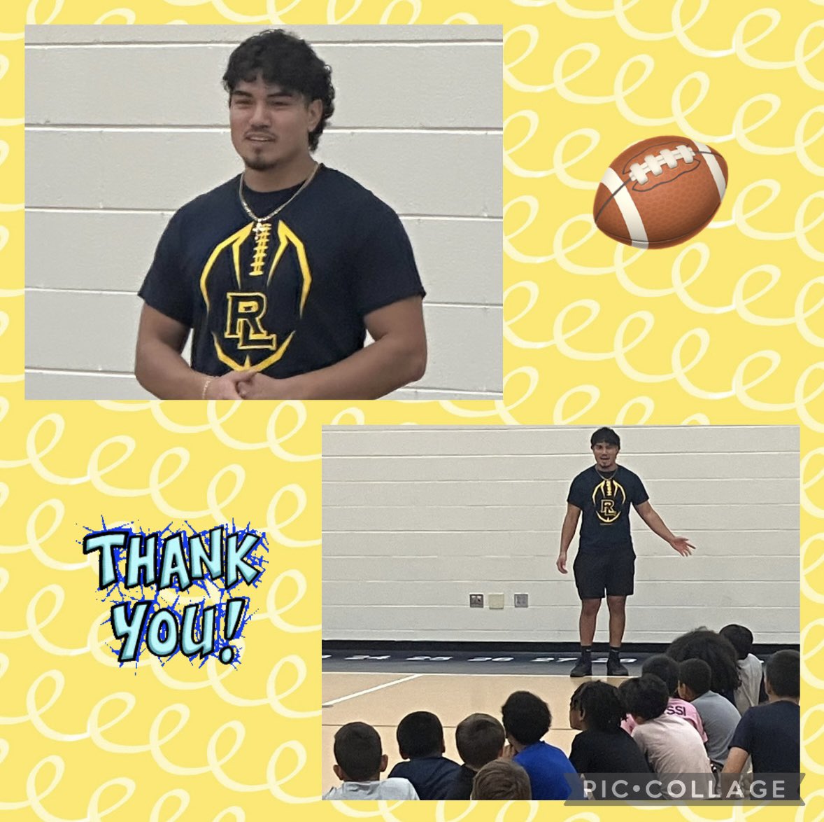 RLHSFB's tweet photo. We were thrilled to end youth camp last night by having Marco Jimenez speak to our future Panthers! Marco started as a RL Spartan and was a team captain when he played at RLHS. Thank you Marco for always supporting our program &amp; good luck this season @RULAKERFB! #keepbuilding https://t.co/Y2gyMeSMjP