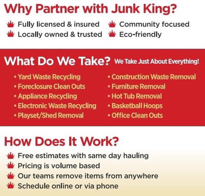 Junk for a Cause!
Contact Junk King to book junk removal services, simply mention the special code OGB10, and OGB receives a referral bonus of 10% of the total price of the job!! 

Make an appointment at cindaysales@junk-king.com or 513-771-5865 between now and the end of August.