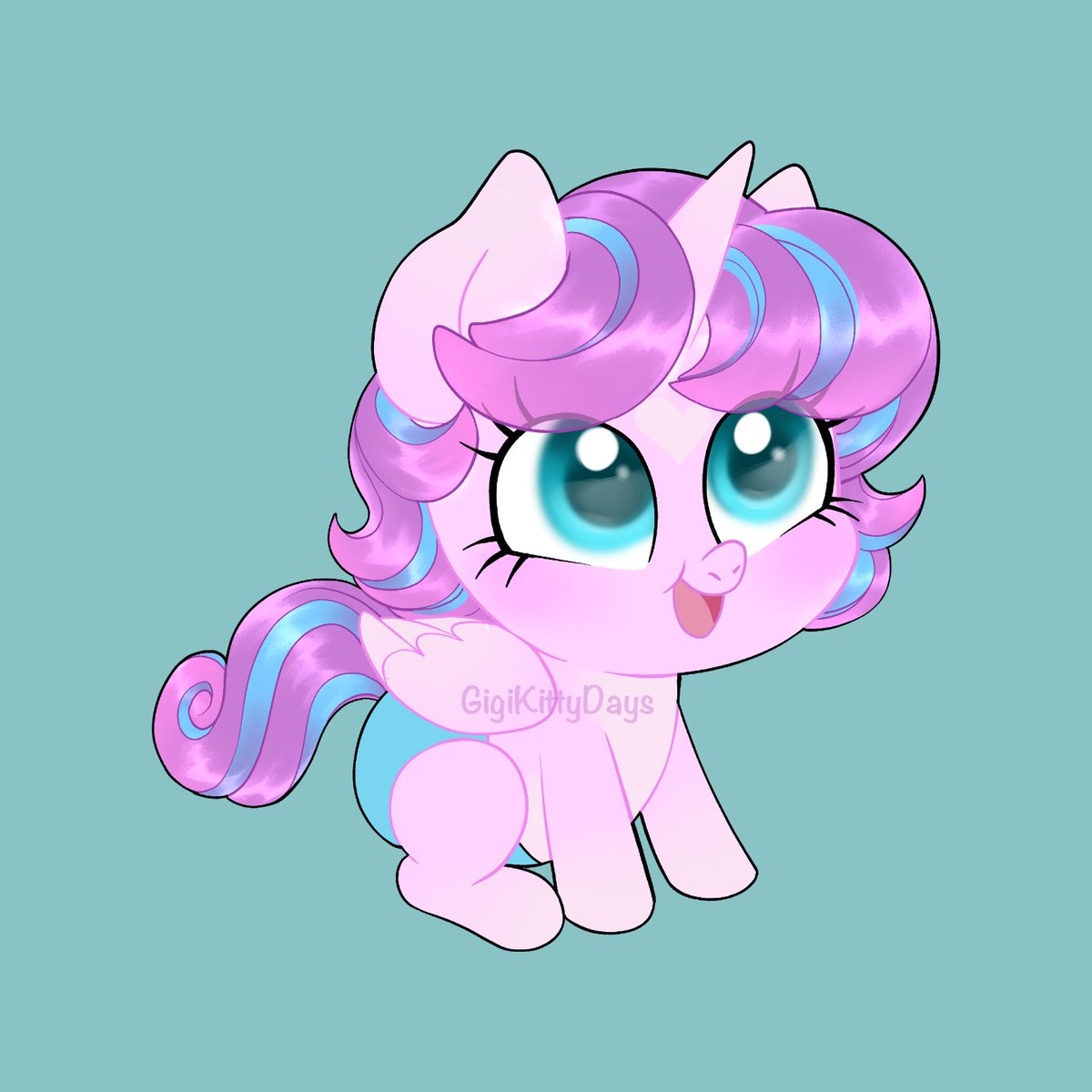 And last but not least, the baby Princess! I didn't change her that much, but I still like how it turned out 💙 💜 #mlpfanart #mlpredesign #flurryheart