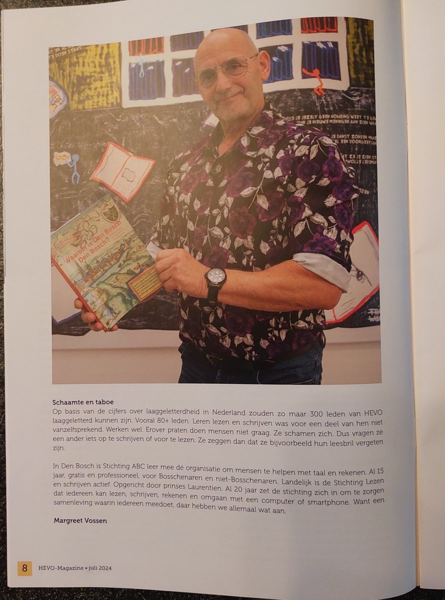 Deze maand weer mee gewerkt aan een magazine voor mensen boven de 60jaar.
Het magazine is geschreven door Margreet Vossen en de foto's gemaakt door Ina Ploem magazine is van Hevo .
Ik heb mee gewerkt omdat ik mijn verhaal wil delen met mensen die ook wat hebben mee gemaakt.