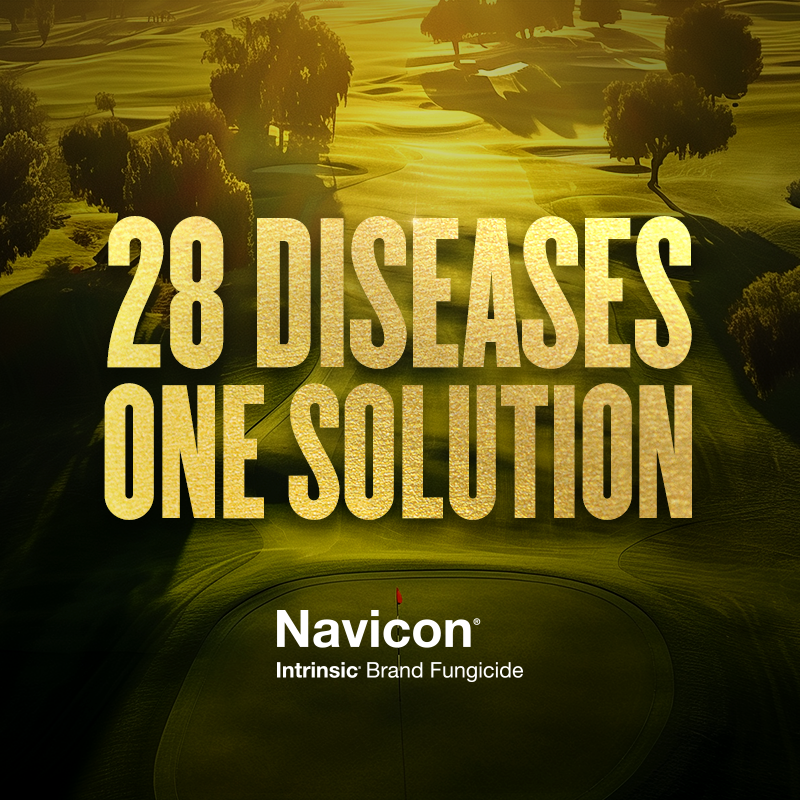 BASFTurf_us's tweet photo. Navicon Intrinsic brand fungicide controls up to 28 diseases, including anthracnose, dollar spot, fairy ring, and spring dead spot. Unleash the power of plant health on any turf, any time of year. Learn more: