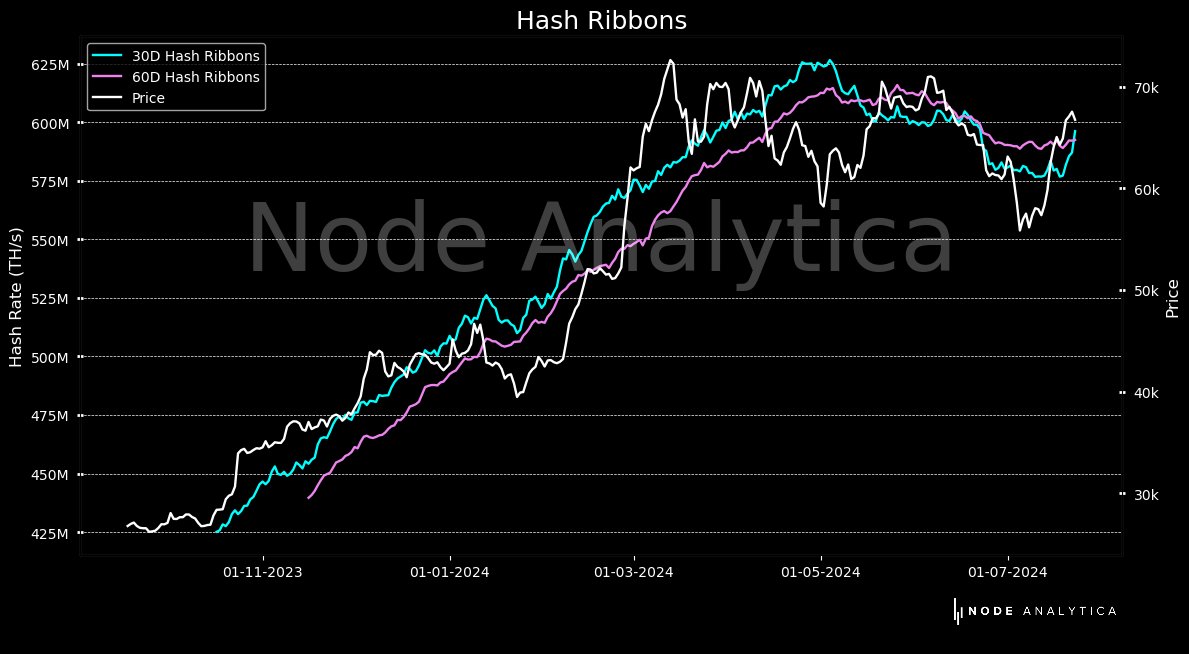 nodeanalytica's tweet image. #Bitcoin Hash Ribbons

Recent crossing of the MA 30D above the MA 60D, everything seems to indicate that the mining capitulation is over.