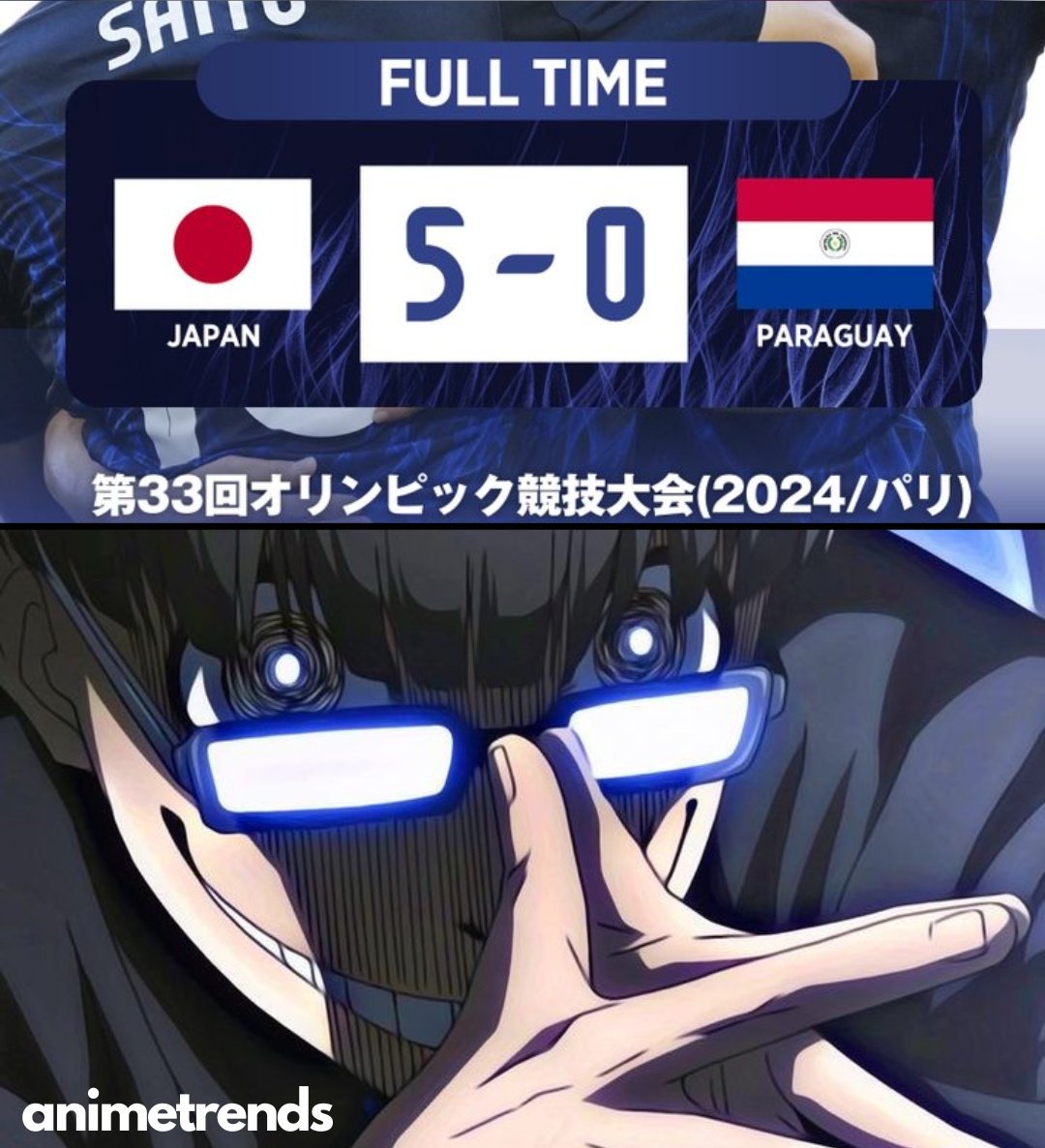 Mientras tanto en las Olimpiadas

Japón 5 - 0 Paraguay 
#PARIS2024 
#bluelock
