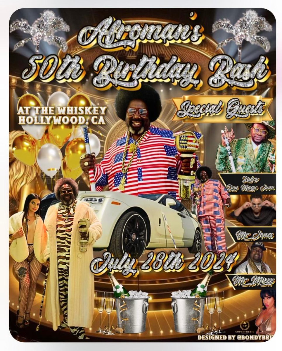 July 28- <a href="/ogafroman/">Afroman</a> 50th birthday bash with special guests Mr. Mixx of 2 Live Crew and more! Tickets available at Whiskyagogo.com!