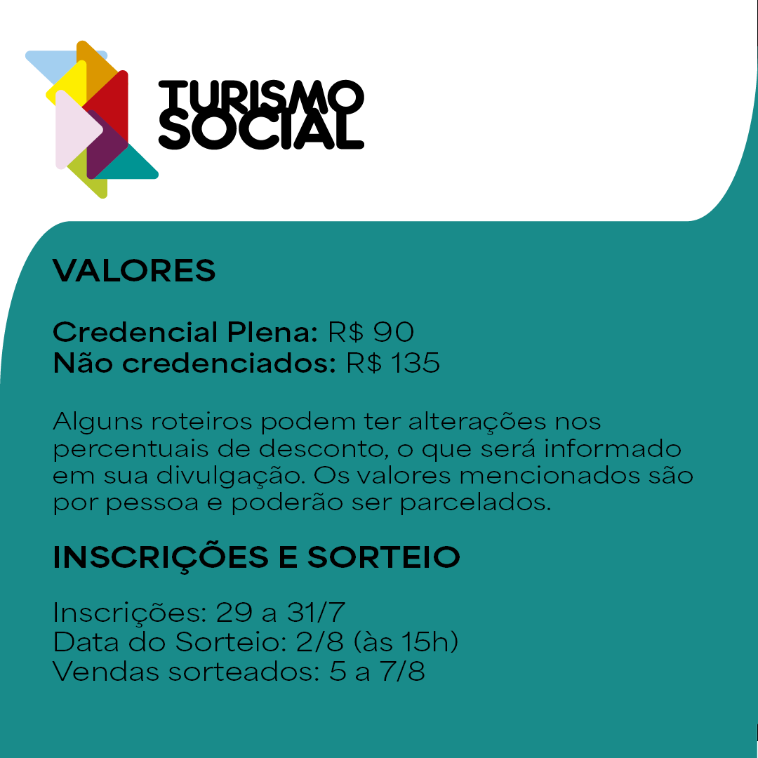 Quer passar um dia em uma comunidade indígena e ter uma vivência guarani? Veja como participar!

📌 CRONOGRAMA
Passeio: 18/8
Inscrições: 29/7 a 31/7 
Sorteio: 2/8
Vendas: 5 a 7/8, na Central de Atendimento do Sesc Osasco
Lista de espera: 8/8

📲 Mais em sescsp.org.br/osasco