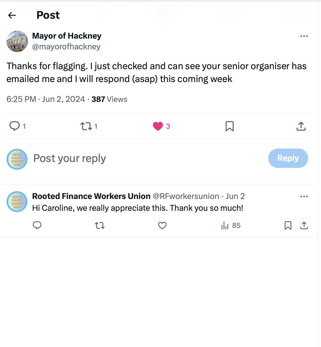 Rooted Finance Workers Union tweet media