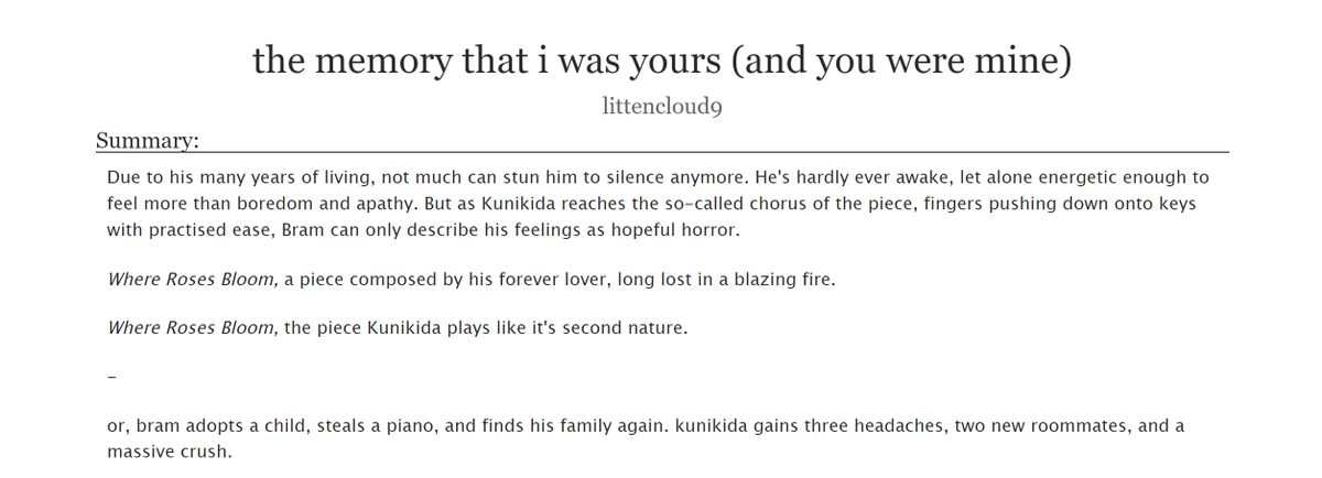 littencloud9's tweet photo. #bsd #kunibram #BSDMusicalChronicles @bsdchronicles
🎹 teen and up, 10.5k, kunibram + aya
🎹 ft. post-canon, found family, and Vibes
https://t.co/MPVprCGfip https://t.co/MpoZ8ksCpU