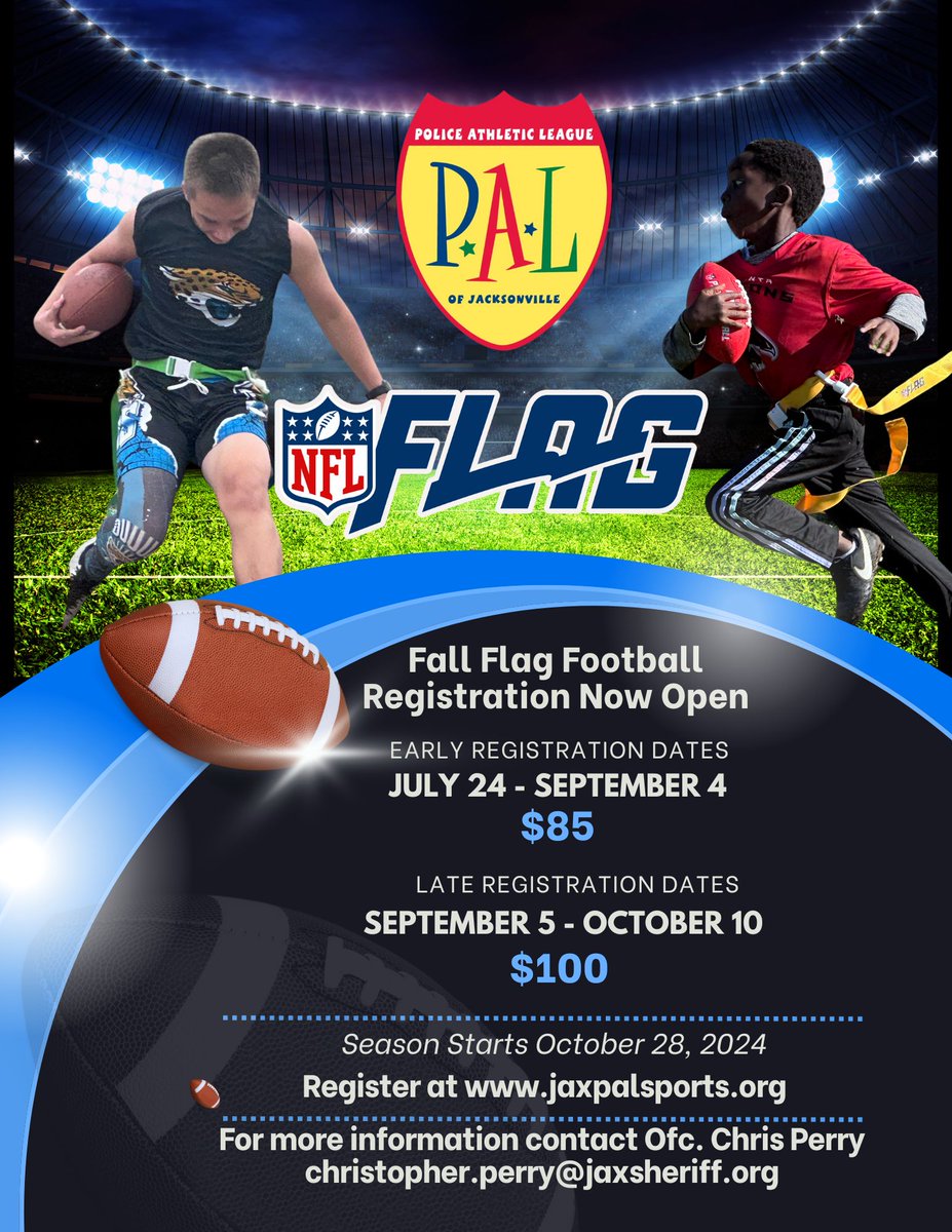 Registration now open for Fall Flag Football at JaxPAL