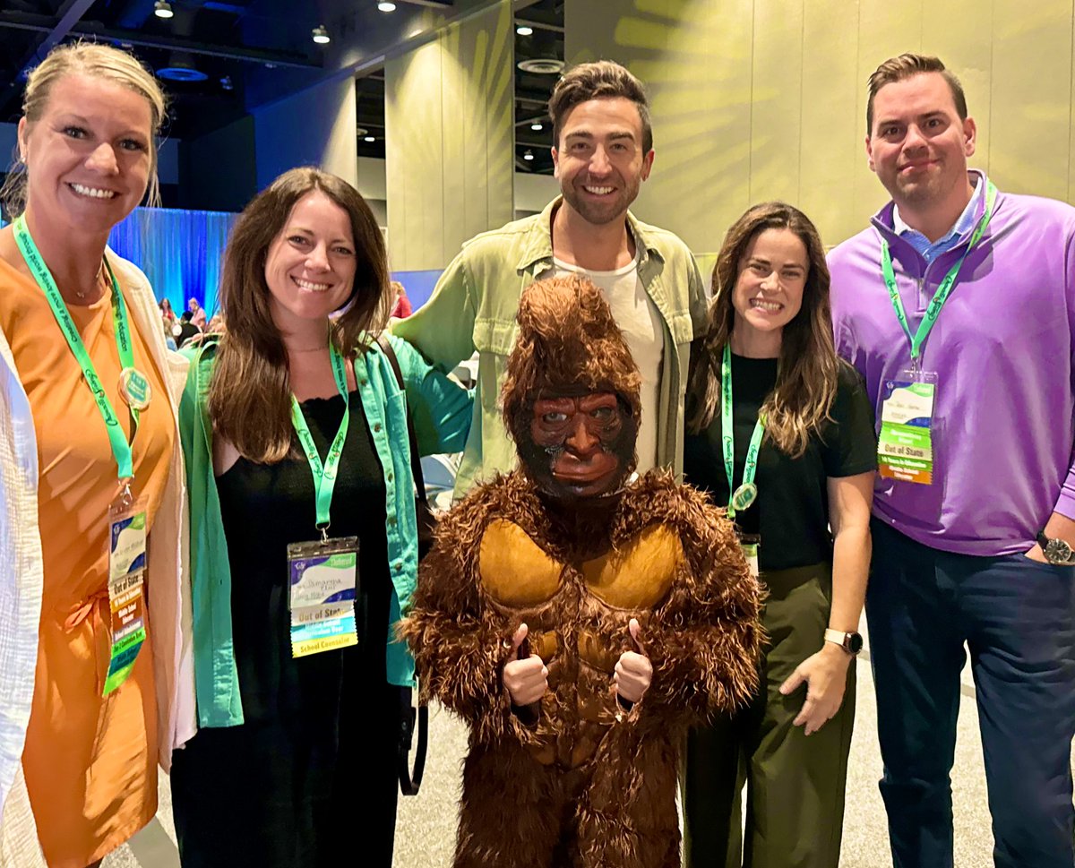 krimeldrum's tweet photo. Our ROMS team is loving the camping theme at the @CharacterStrong National Conference ♥️ Even the Sasquatch sighting during lunch!! @houstonkraft https://t.co/EuPWWd4XIf
