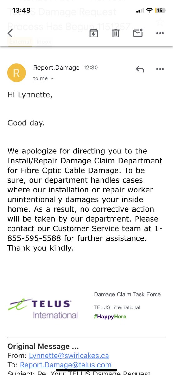 Hey <a href="/TELUS/">TELUS</a> I’ve had a sink hole in my yard since July 4th after you drilled in the yard to install fiber optic. I’ve spoke to 7 overseas call agents, four departments and still nothing has been done. Been DMing with <a href="/TELUSsupport/">TELUS Support</a> since juky 17th and still nothing has been done