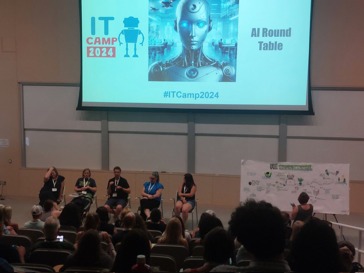 Finishing off day 1 of #ITCamp2024 with an AI Roundtable! What a great first day, so excited to bring things back for my classroom next year!
#AI #collaboration