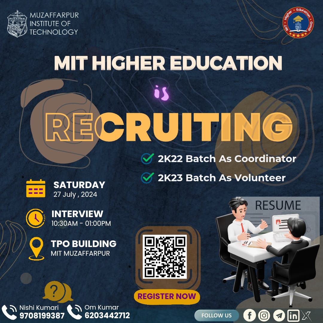 MitHigherEdu's tweet photo. 👋 Greetings from the Higher Education Club 🎓 
The Higher Education Club is expanding and looking for dedicated and ambitious minds from the 2k22 batch as Coordinators and 2k23 batch as Volunteers.
Join us, and let's redefine the future of MIT Higher Education Group together 🤝 https://t.co/XpKn53Qtl7