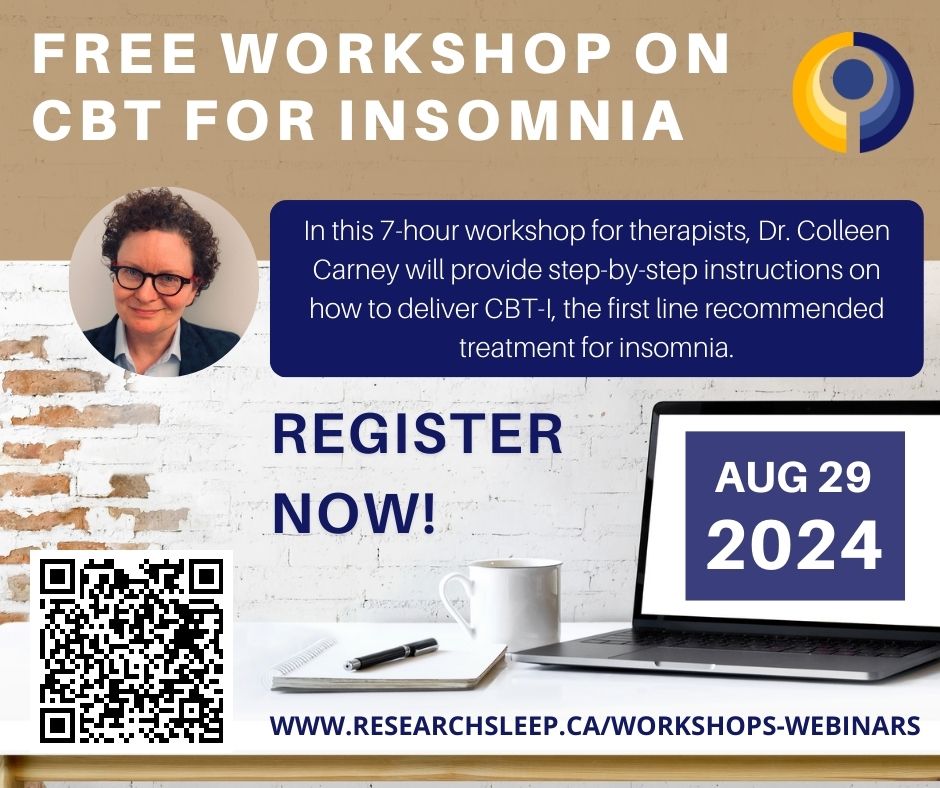 Are you a psychologist or psychotherapist? Up to 80-90% of your clients may be battling insomnia; addressing this could help boost their mental health. Register today for a FREE online workshop on CBT for insomnia led by Dr. Colleen Carney on August 29.  
us06web.zoom.us/webinar/regist…