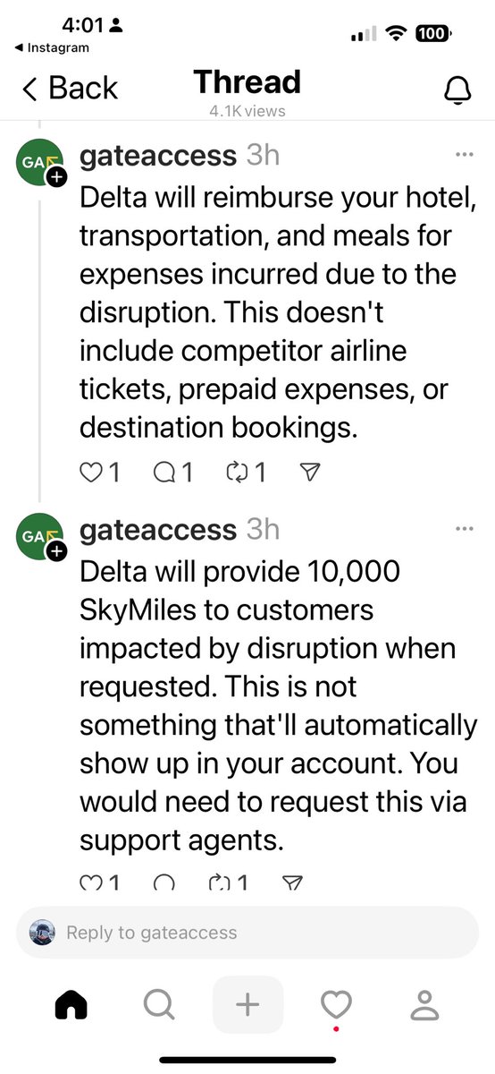 Anyone know if <a href="/Delta/">Delta</a> will provide a links for meal reimbursement or miles credits? I had to rebook my 16 yr old who got stuck 2 xtra days in SLC. An email w/ a form to submit to all passengers affected, esp the minor issue - should be in my box yesterday. #delta