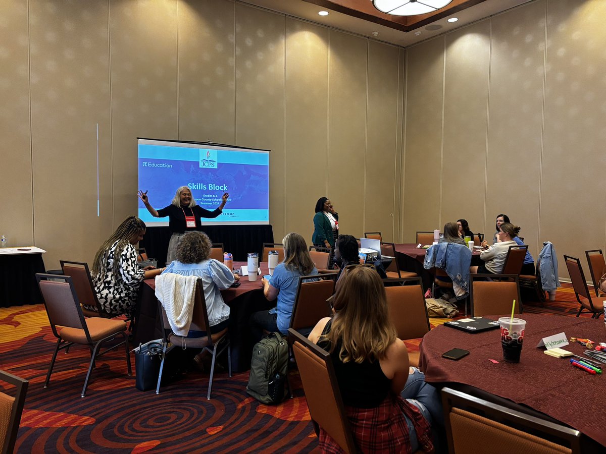 dgreener20's tweet photo. Launch Season @ELeducation is going strong! There has been so much excitement and learning about the Updated 2024 Skills Block this week in @JcpsElemEla Teachers are ready to bring these research based tools to classrooms and push students to new heights! #rowingtogether #CREW https://t.co/1EnXPyEZDg