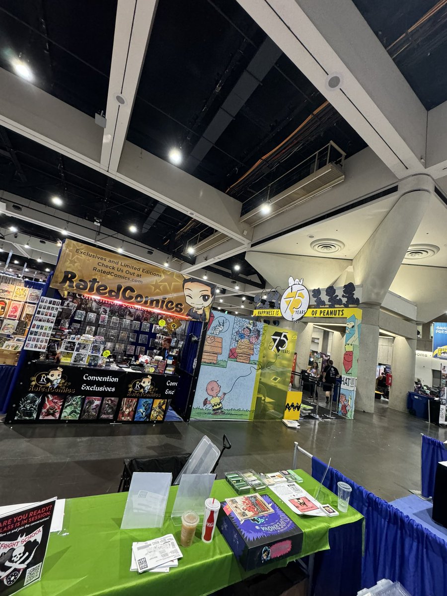 FrightSchool's tweet photo. We’re setting up at @Comic_Con in the @geekscapedotnet booth! Come by booth #1632 and say hi!  We’re here all weekend! https://t.co/5Efrof47EC