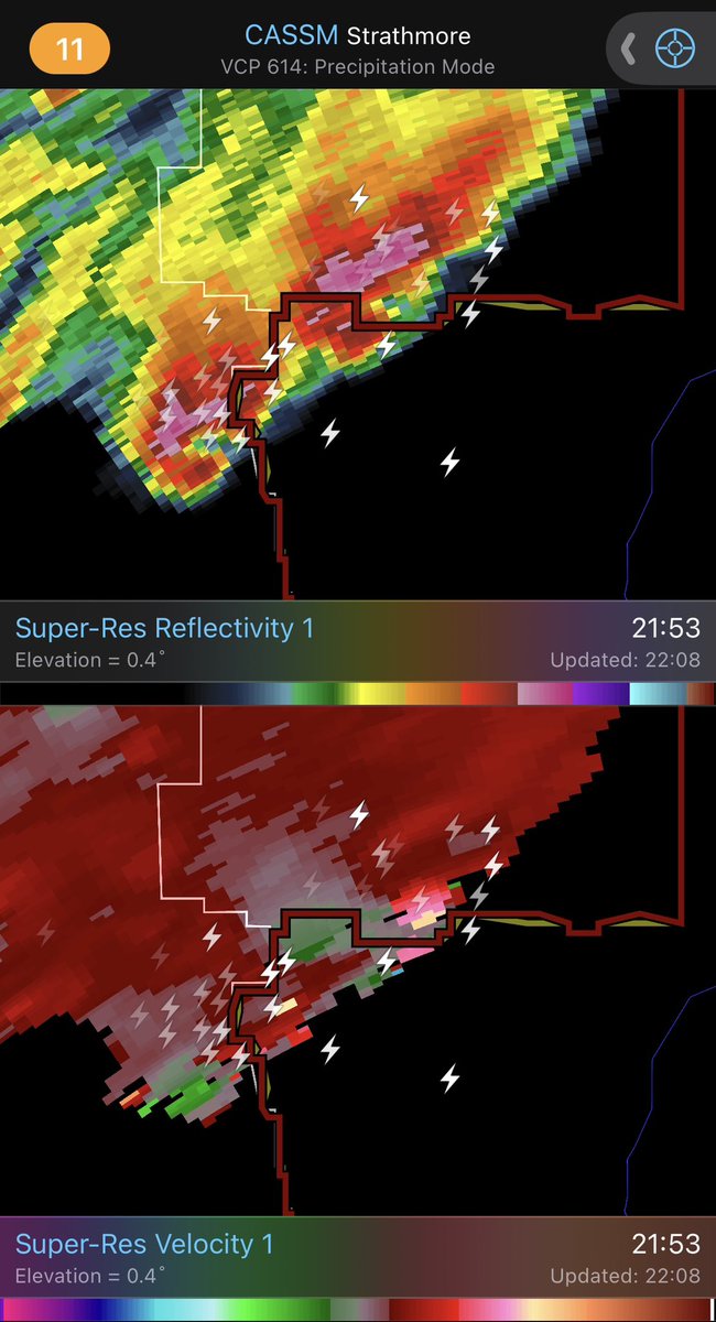 ChrisCart25's tweet photo. Anyone else surprised there’s no warning on this yet? Looks like at a couple dangerous areas of rotation here. #abstorm https://t.co/shX8hVEJZ9