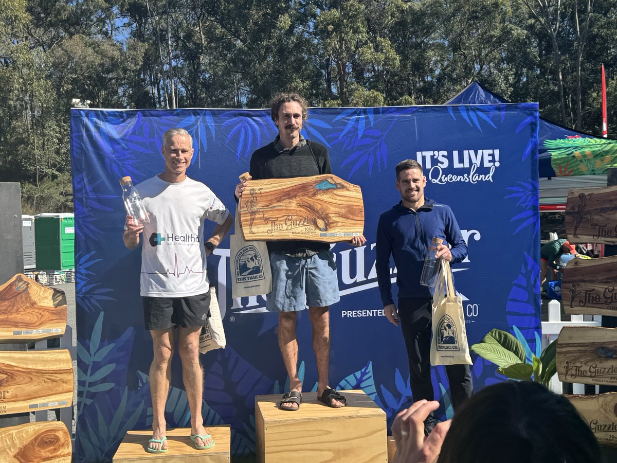 Bennycoubs's tweet photo. Week of racing again. This time up in Brisbane. The Guzzler, happy with another 3rd place and so good to see Jason and Adina at the finish line! 

Winery Run and more podiums to follow in 10.5km. Peter Storey on with a 2nd place in age category. Caleb with a 3rd overall!! https://t.co/Q472eZicfO