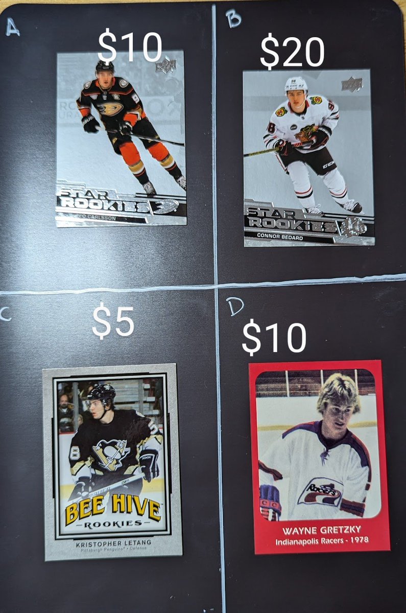 IraKates's tweet image. #StackAttack Lot 13

Bedsy, Gretzky and Tanger

Letang has some corner wear.