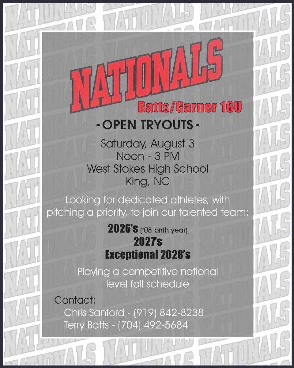 • 16U premier team
• National power pools
• Recruiting experience (No parents on coaching staff)
• 18u premier team departing 2024 class consists of: 3 UNC, Longwood, UVA, Tennessee, NC A&amp;T, Presbyterian &amp; Queens.