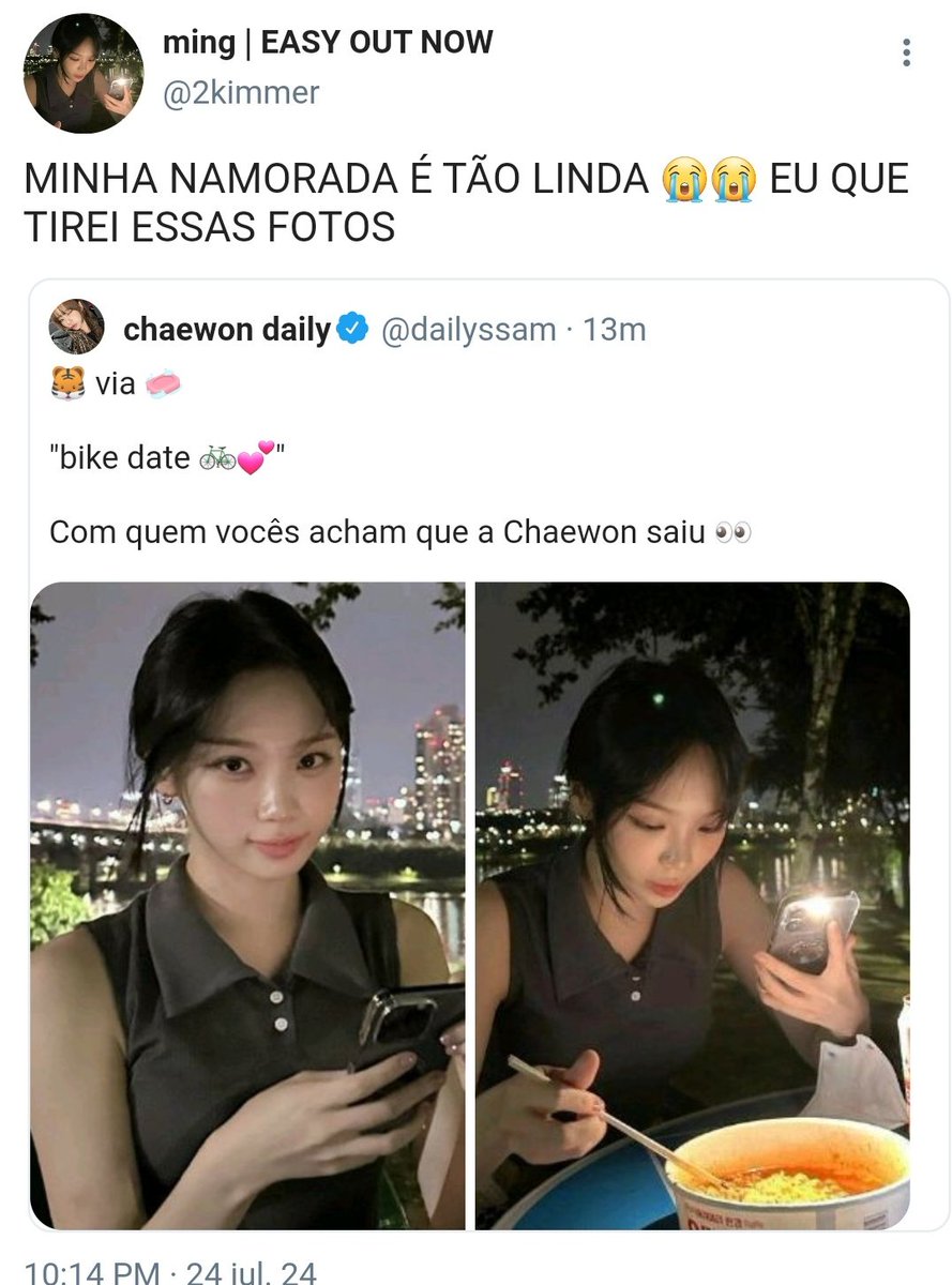 jieunzete's tweet image. mini #2kim au onde...

kim minju é a maior fã e namorada da integrante kim chaewon, do le sserafim. até seu relacionamento se tornar público, ela não lida muito bem com as declarações das fãs de chaewon.