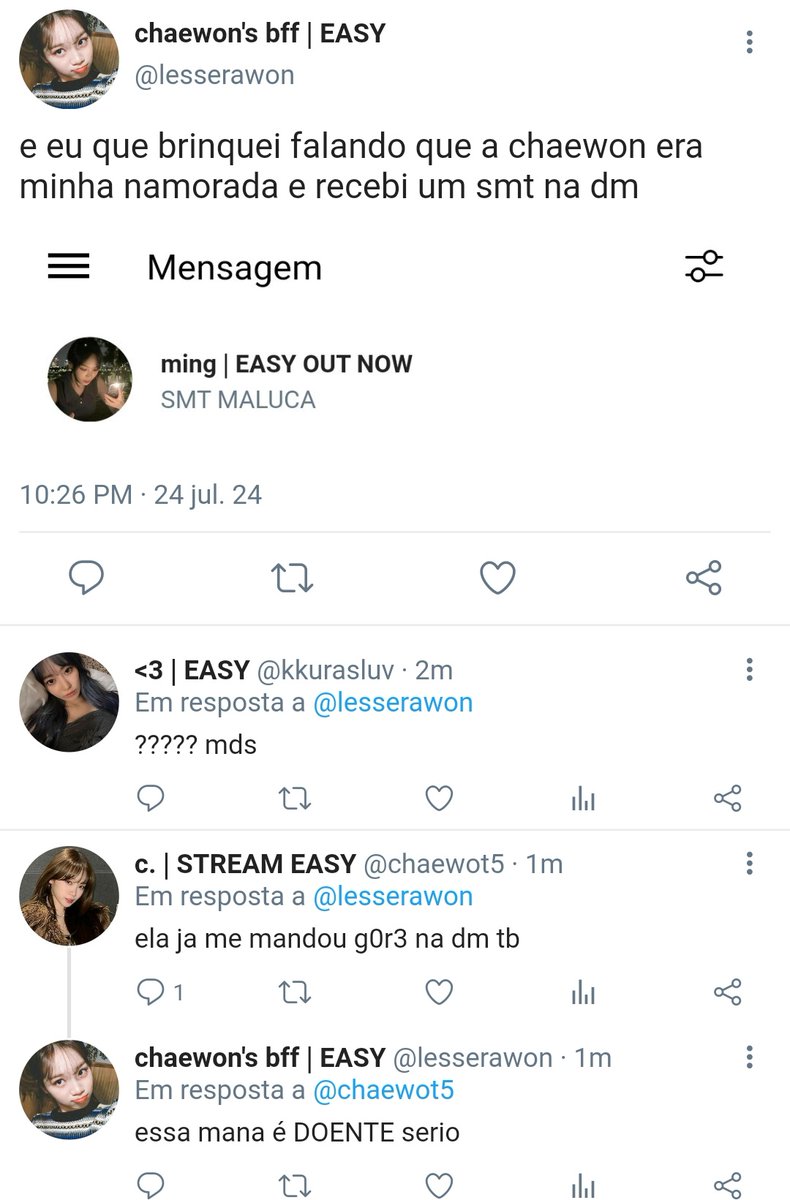 jieunzete's tweet image. mini #2kim au onde...

kim minju é a maior fã e namorada da integrante kim chaewon, do le sserafim. até seu relacionamento se tornar público, ela não lida muito bem com as declarações das fãs de chaewon.