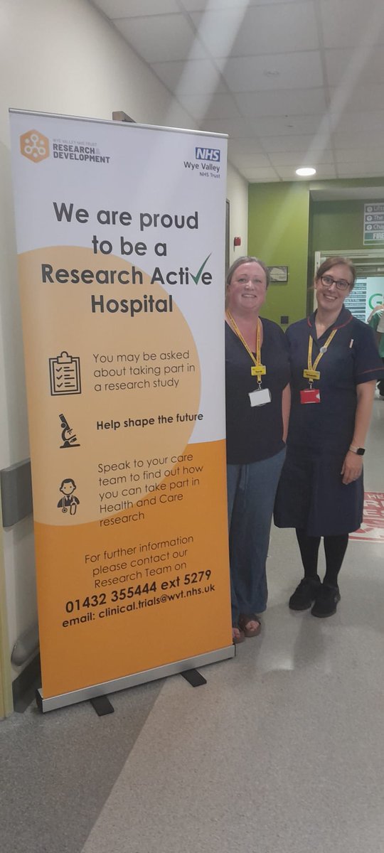 Raising awareness of clinical research and its importance <a href="/WyeValleyNHS/">Wye Valley NHS Trust</a> with our new research banner in main reception! 🎉🎉 #BePartOfResearch @CRN_WMid