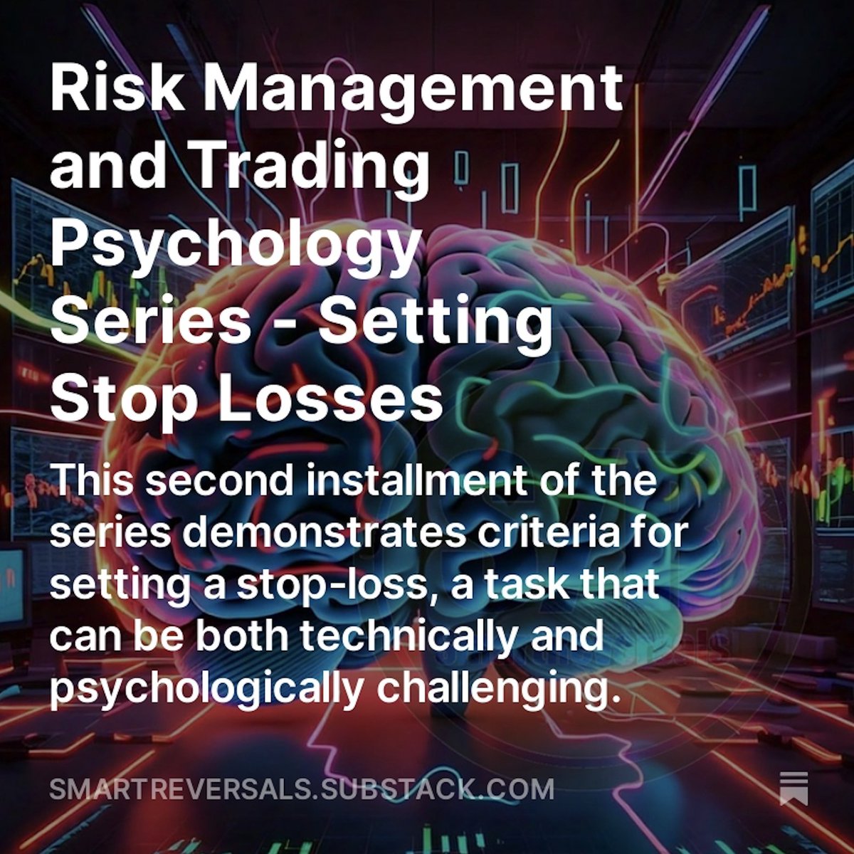 SmartReversals's tweet image. Stop losses are a fundamental tool in trading that helps manage risk, control emotions, preserve capital, and enhance trade planning. They can increase the chances of long-term trading success.

Subscribe and get access to the second installment of Trading Psychology and Risk…