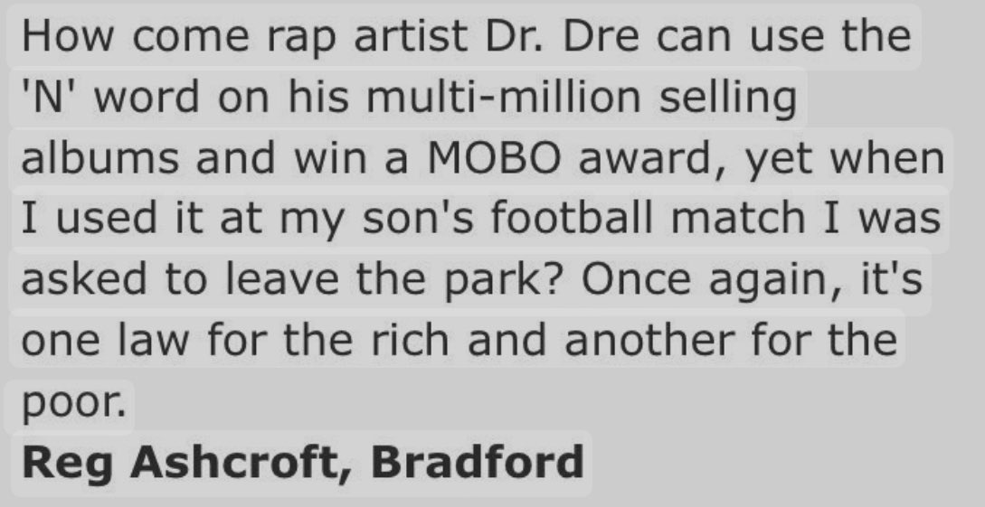 The fact this one can still be regularly deployed because people still make points like this in all seriousness seems incredible