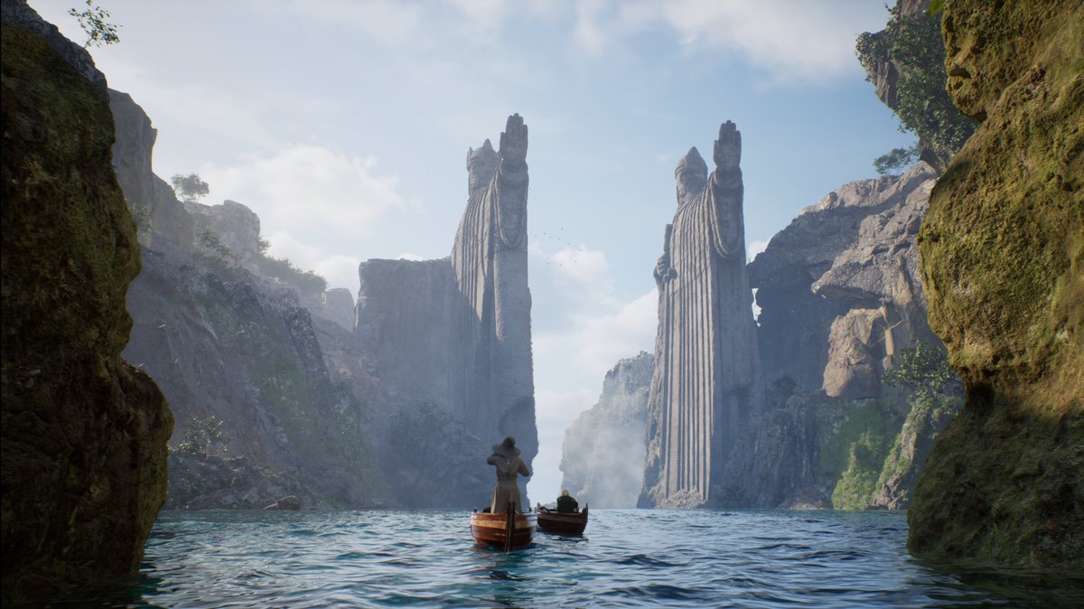 Test render of the Argonath from Lord Of the Rings in #UnrealEngine5 

#LOTR #gaming #UnrealEngine #CGI