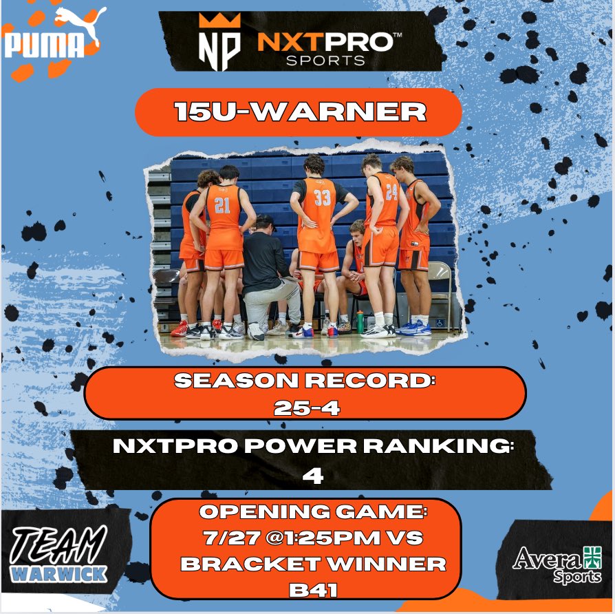 warwickworkouts's tweet photo. 🔸Good luck to our 15u TEAM Warwick team who is currently ranked #4 in the Puma circuit. This squad is 25-4 going into the NXT Finals in Lincoln this weekend‼️👏🏻👏🏻

#TEAMWarwick https://t.co/FwzPXzlIjo